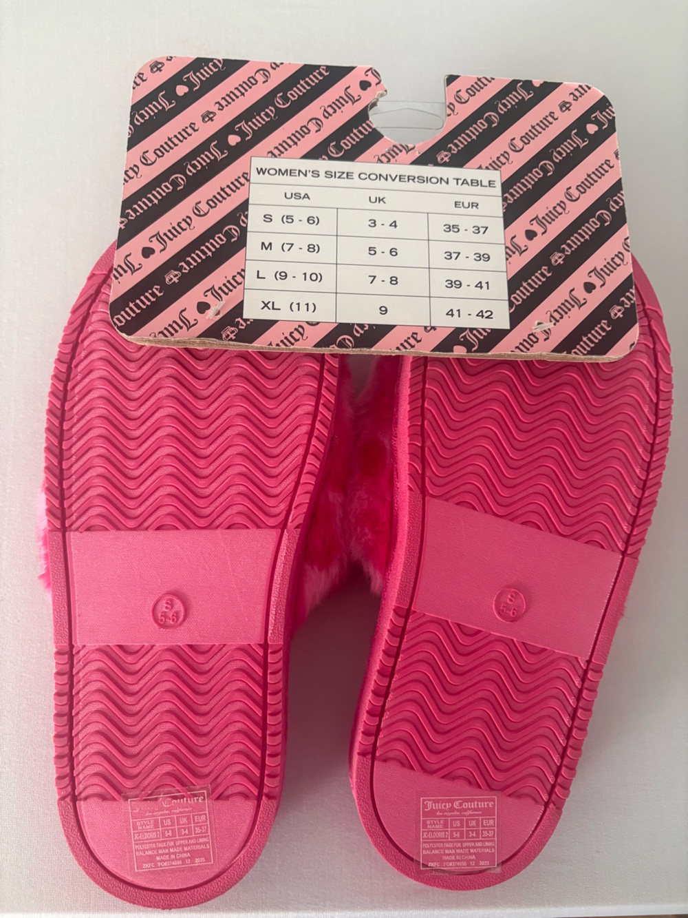 Juicy Couture Hot Pink Furry Slippers – Size 5/6 - Picture 6 of 7